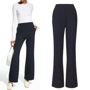 NANUSHKA Tulip Cady Flared Trousers with Slits in Navy Blue Size Small S